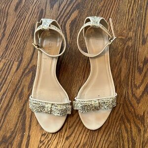 J. Crew Gold Glitter wedge sandal size 8.5